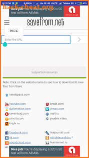 YouTube Downloader : SaveFrom.net screenshot