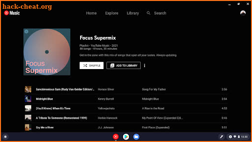 YouTube Music for Chromebook screenshot