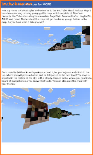 YouTuber Head Parkour! for Minecraft PE screenshot