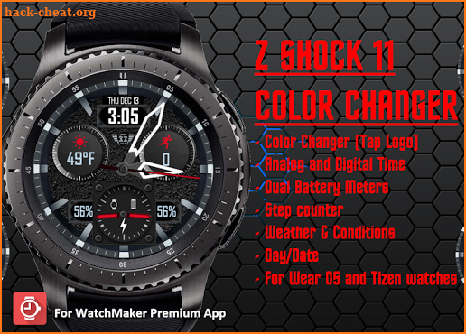 Z SHOCK 11 color changer watchface for WatchMaker screenshot