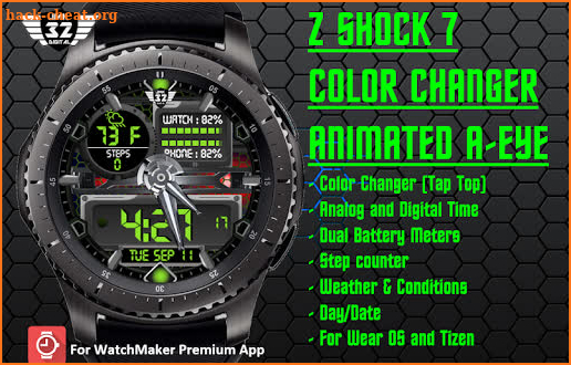 Z SHOCK 7c color changer watchface for WatchMaker screenshot