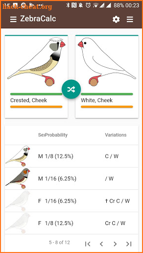 ZebraCalc: Zebra Finch Variations screenshot