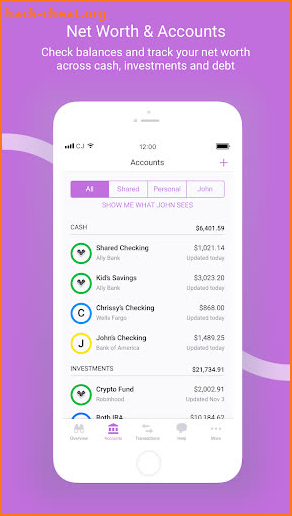 Zeta: Couples Finance screenshot