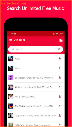 ZIK mp3 music download screenshot