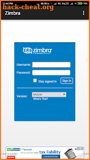 Zimbra screenshot