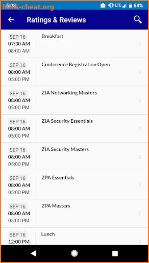 Zscaler Events screenshot