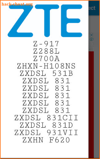 ZTE routers setup and connect screenshot