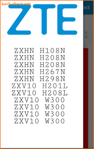 ZTE routers setup and connect screenshot