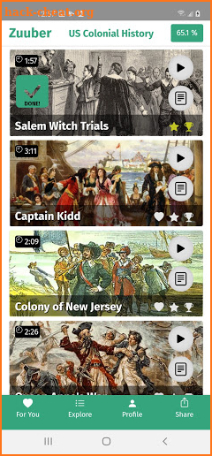 Zuuber - Audio Summaries on Early US History screenshot