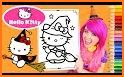 Kids coloring book halloween related image