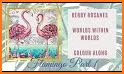 flamingo flying coloring book related image