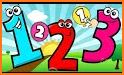 123 numbers tracing, counting, puzzles, spellings related image