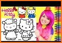 Cute Kitty Coloring Book For Kids With Glitter related image