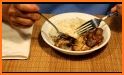 Eating with a knife and fork related image