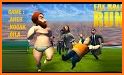 Fat football run! 3d game! Fan on a field! related image