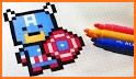 Superhero Pixel Art Drawing related image