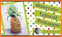 Watercolor Pineapple Keyboard Background related image