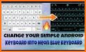 Neon Blue Keyboard - Tech related image