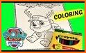 Paw Coloring Book for Puppy patrol Cartoon Kids related image