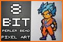 Goku Pixel Color by Number: Goku Saiyan Pixel Art related image