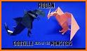 Origami monsters and Zilla related image