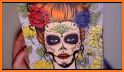 Scary Halloween Coloring Pages - Sugar Skulls related image