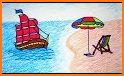 Beach Color by Number - Sea View Coloring Book related image