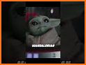 Best Baby Yoda Stickers - Selfie with Mandalorian related image