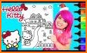 Hello Kitty Coloring drawing book related image