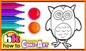 Owl Coloring-Book∙ Drawing for Kids related image