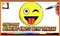 how to draw emoji face related image