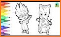 Coloring Masks Heros PJ For Kids related image