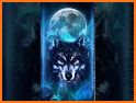 Neon Wolf Blue Keyboard Background related image