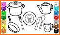 Kitchen Cooking Coloring - kids Coloring Game related image