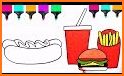 Coloring Food Burger and Pizza related image