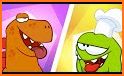 Om nom vs dinosaur related image