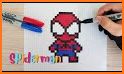 Pixel Art Number : Superheroes related image