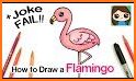 flamingo flying coloring book related image