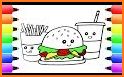 Coloring Food Burger and Pizza related image