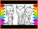 Pj super heroes coloring Masks related image