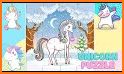 Unicorn Coloring Games - Unicorn Jigsaw Puzzles related image