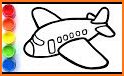 Coloring Book : Airplane – painting kids related image