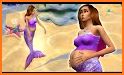 Pregnant mermaid mommy & newborn babysitter game related image