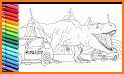 Cute Animated Dinosaur Coloring Pages related image