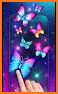 Blue glitter butterflies live wallpaper related image