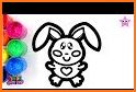 Easter bunny egg coloring book related image