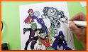 teen coloring titans go game book related image