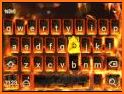 Burning Fire Rose Skull Keyboard Theme related image