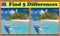 Find the difference : Spot all 5 differences related image