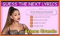 Ariana Grande Quiz Games lyrics Song 2020 related image